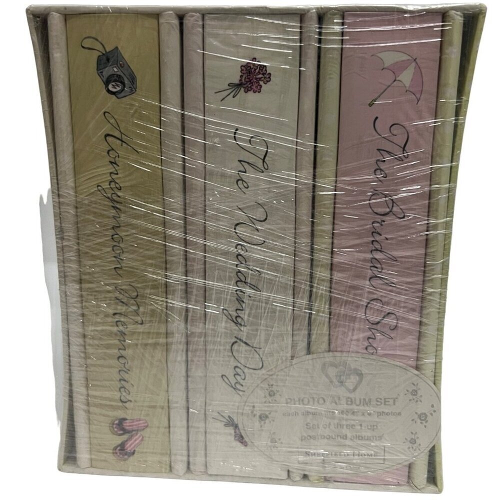 Sheffield House Wedding Photo 3 Album Gift Box Set Bridal Honeymoon Memories New